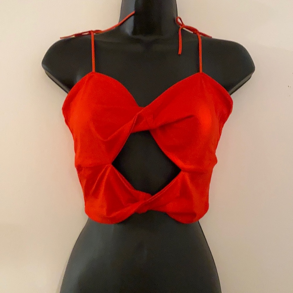 UO red crop top.